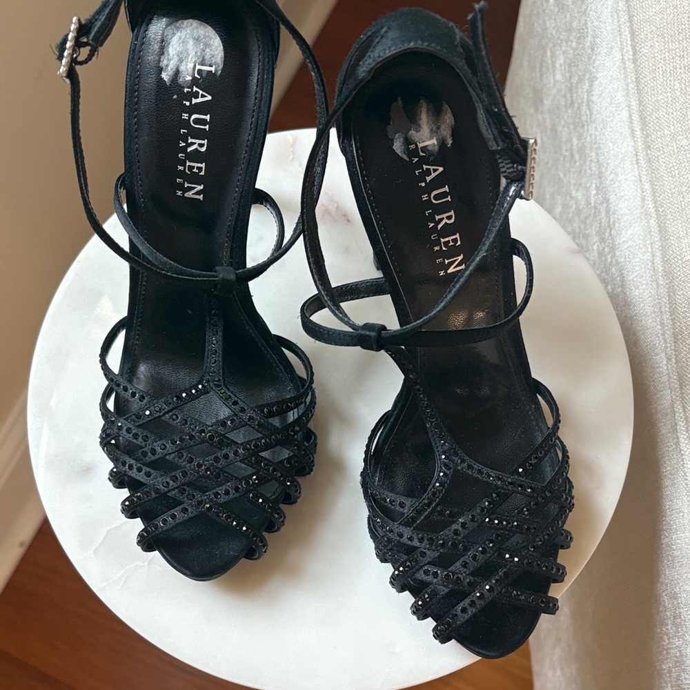 Lauren Ralph Lauren Black Embellished Heels